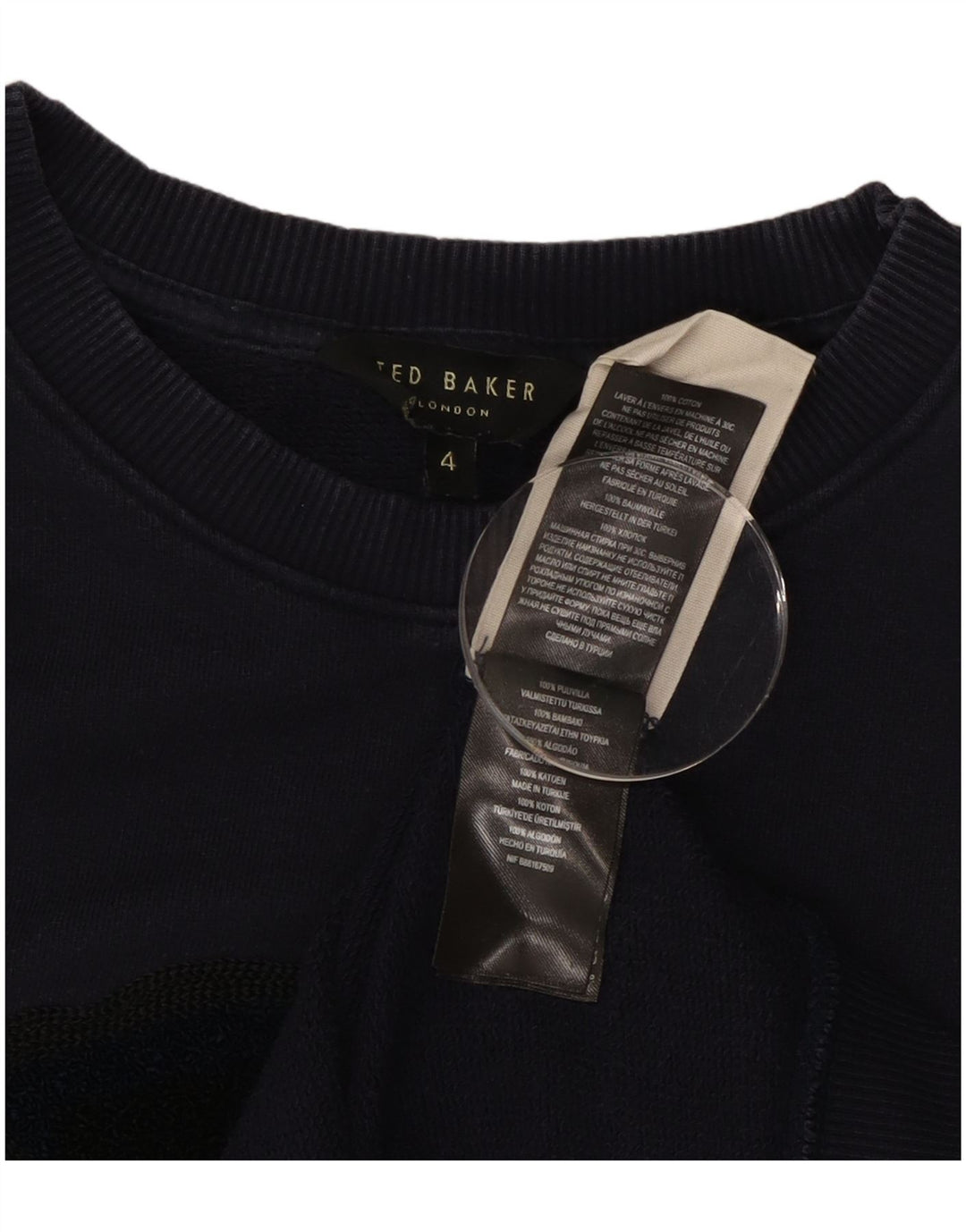 TED BAKER Ženska velika majica s kratkim rukavima Vel. 4, velika tamnoplava cvjetna