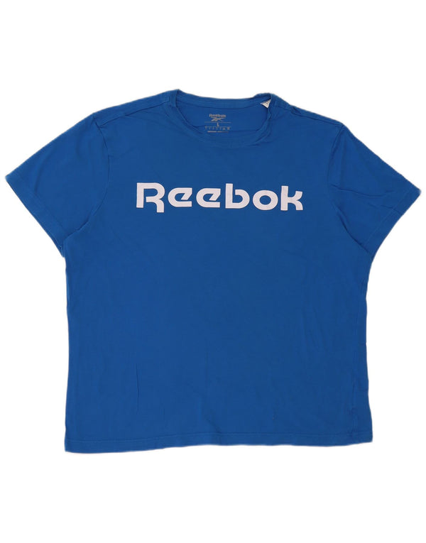 Reebok muška majica kratkih rukava Regular Graphic Top Large Blue Cotton