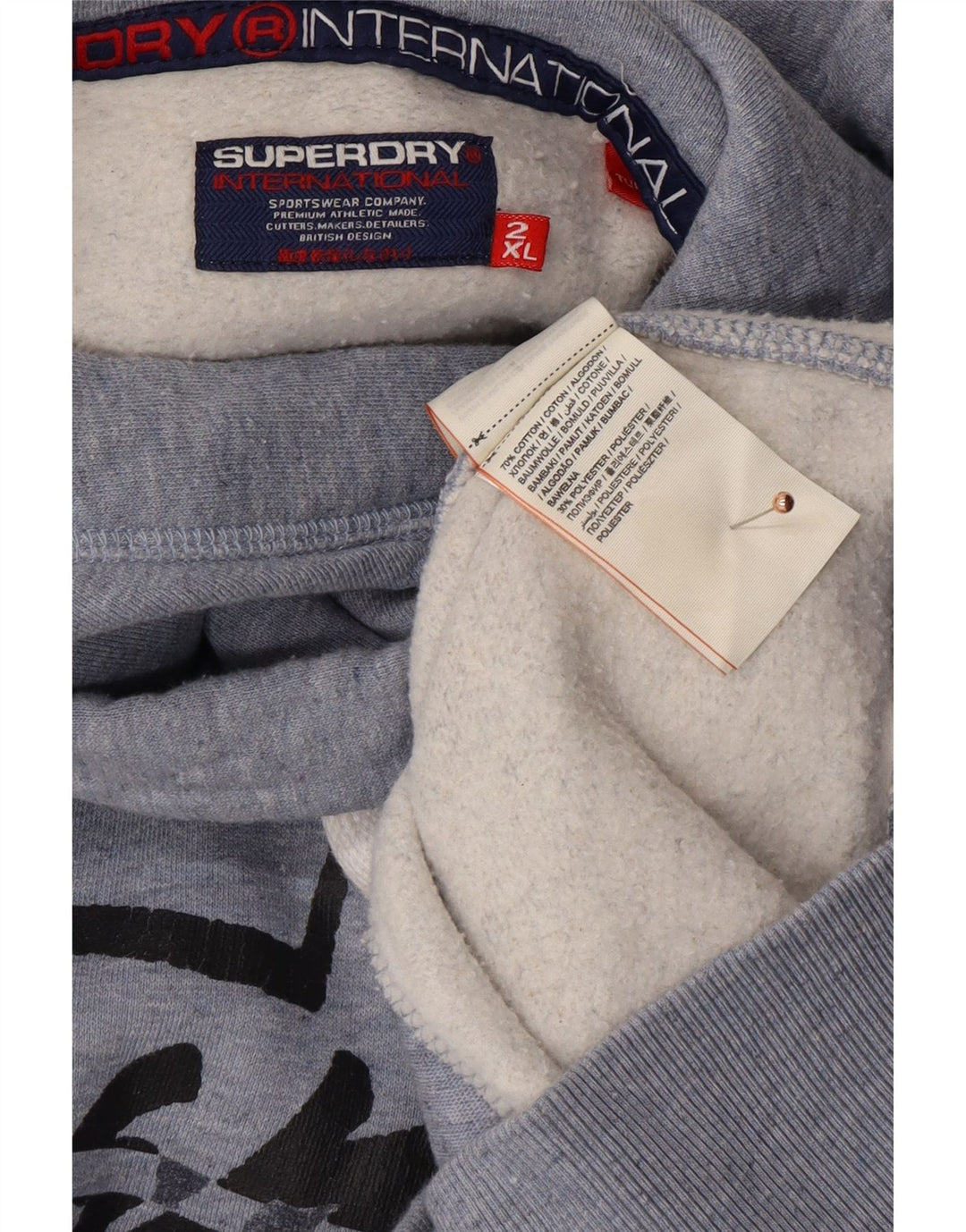 SUPERDRY muška majica s kapuljačom s grafičkim motivima 2XL, plavi pamuk