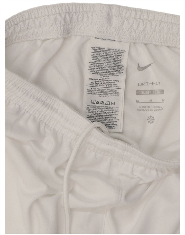 NIKE Boys Dri Fit Slim Fit Sport Shorts 10-11 Years Medium White Polyester