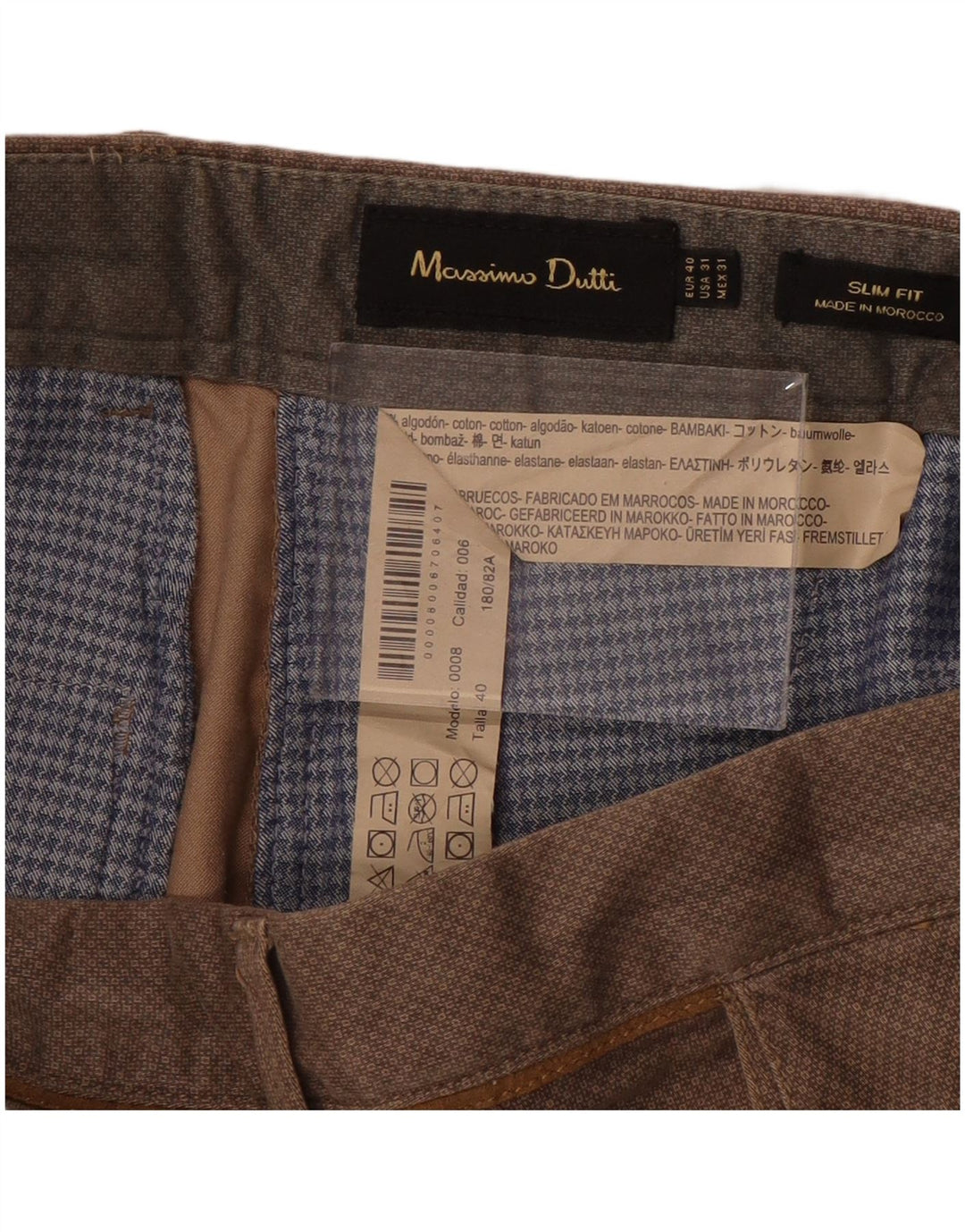 MASSIMO DUTTI Muške uske chino hlače EU 40 Srednje W31 L30 Smeđe