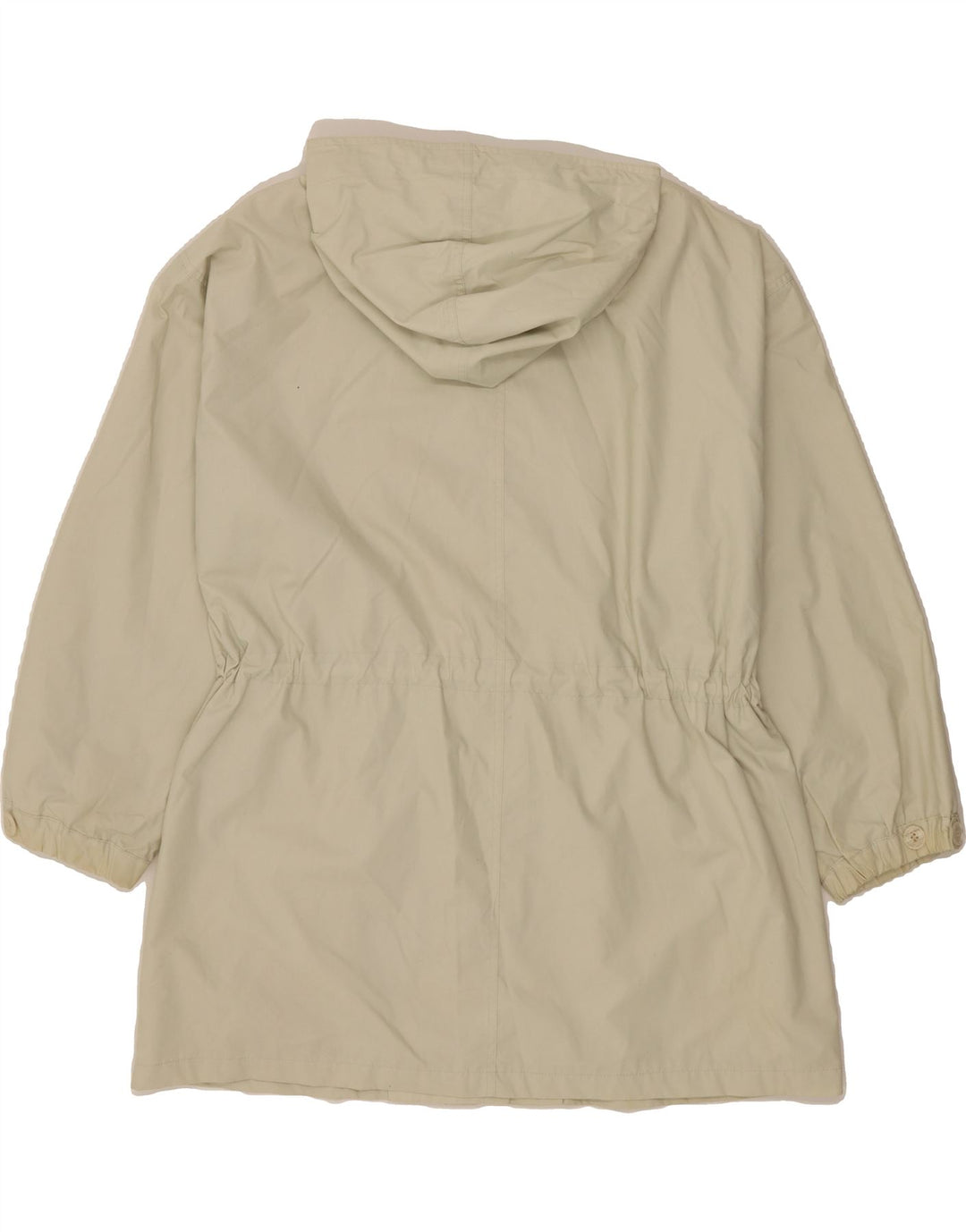 VINTAGE Womens Hooded Windbreaker Coat UK 16 Large Off White Polyester Vintage Vintage and Second-Hand Vintage from Messina Hembry 