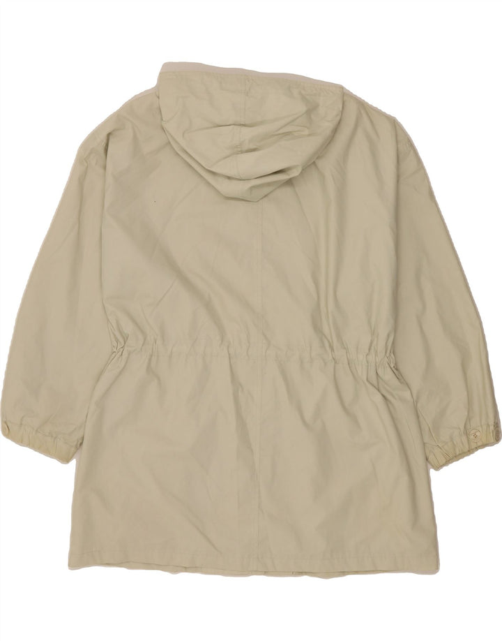 VINTAGE Womens Hooded Windbreaker Coat UK 16 Large Off White Polyester Vintage Vintage and Second-Hand Vintage from Messina Hembry 