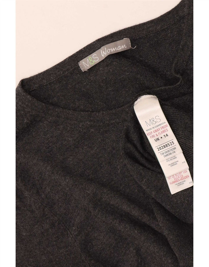 Marks & Spencer ženski kardigan pulover UK 14 Srednje siva viskoza