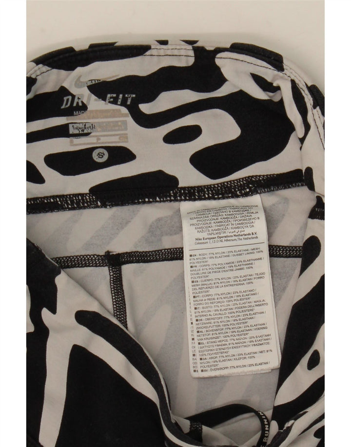 NIKE ženske tajice Dri Fit s apstraktnim uzorkom UK 8 Male crne najlonske