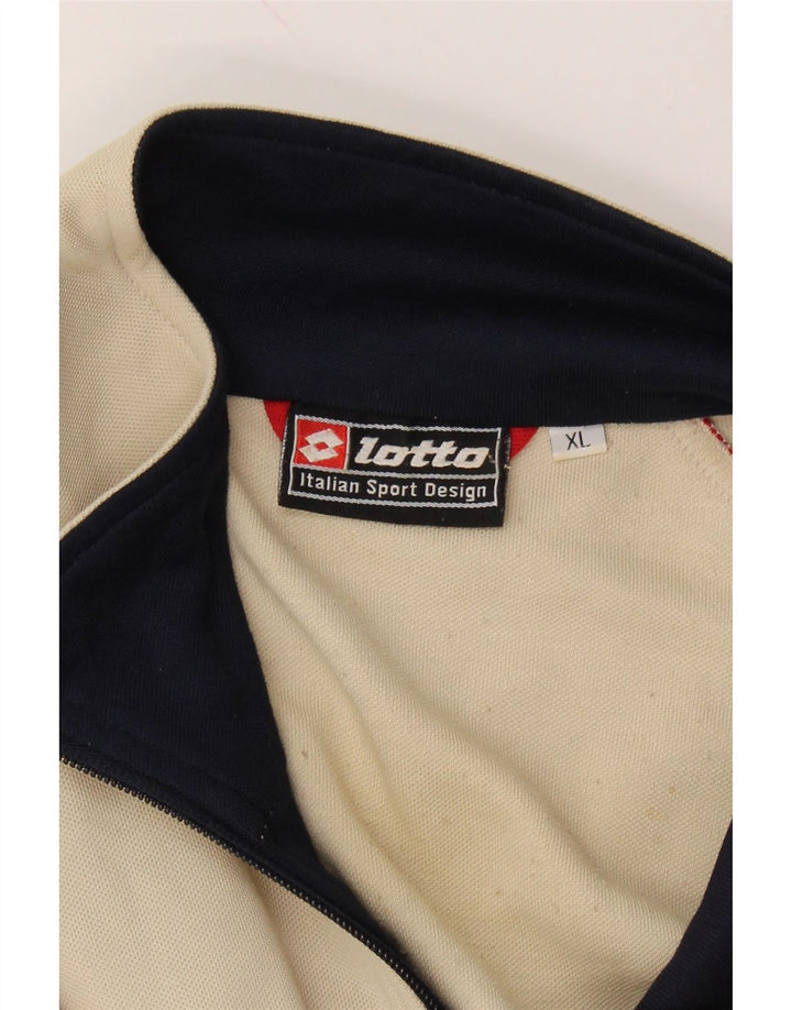 LOTTO Mens Tracksuit Top Jacket XL Beige Polyester Vintage Lotto and Second-Hand Lotto from Messina Hembry 
