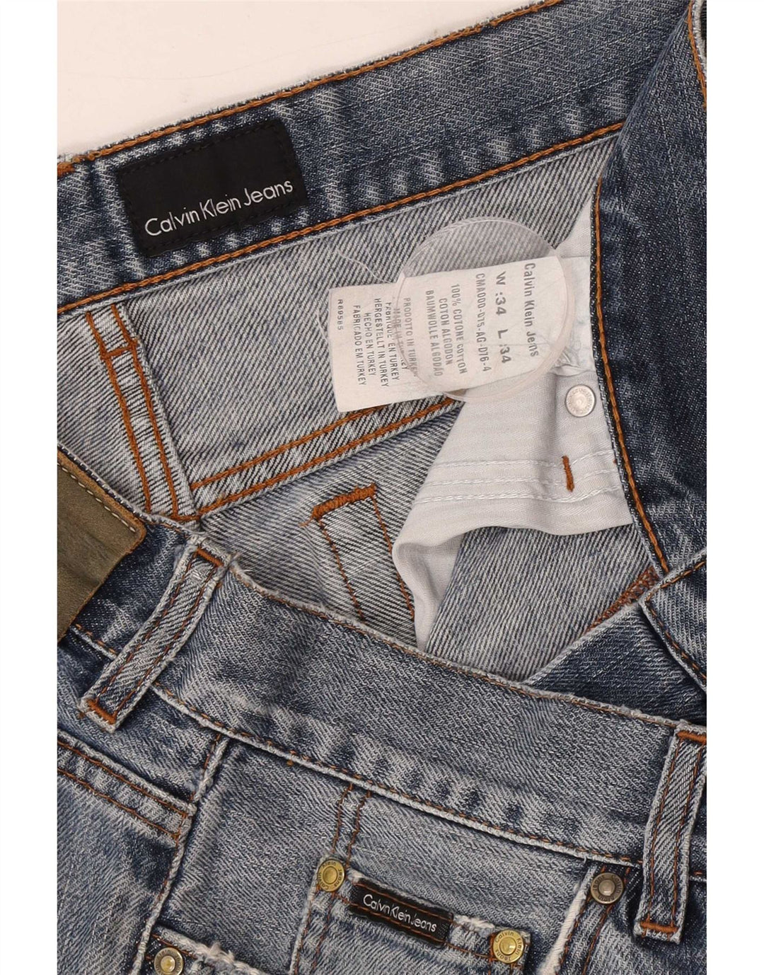 Calvin Klein muške traper kratke hlače W34 veliki plavi pamuk