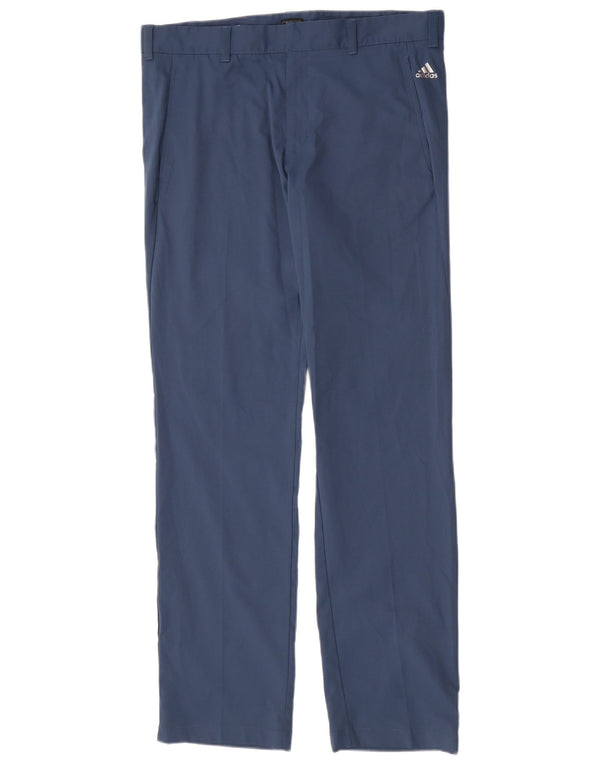 Adidas muške ravne chino hlače W34 L34 plavi poliester