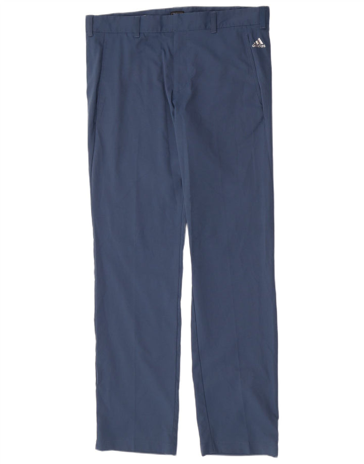 Adidas muške ravne chino hlače W34 L34 plavi poliester