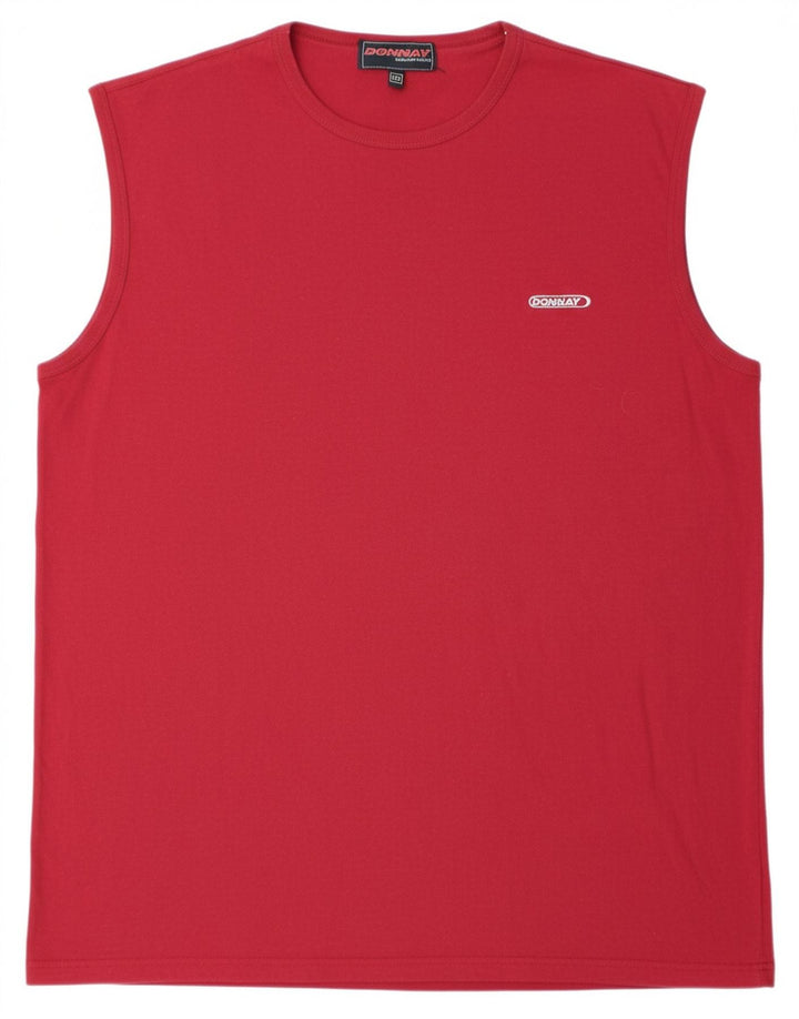 DONNAY Mens Vest Top 2XL Red Cotton