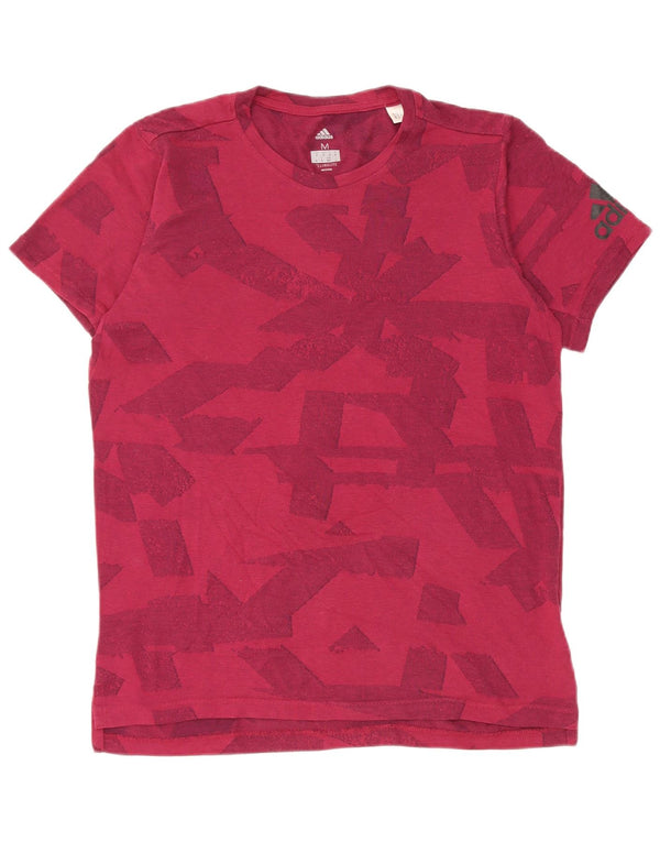 Adidas Mens Climalite Graphic T-Shirt Top Medium Burgundy Geometric