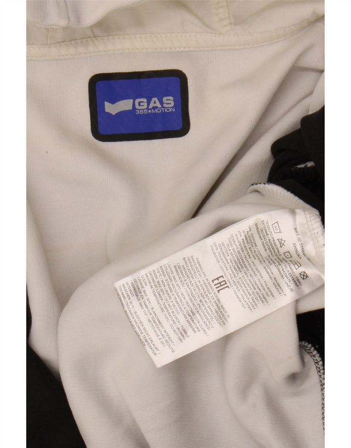 GAS Ženski pulover s kapuljačom na patentni zatvarač UK 14 Srednje crni pamuk u blokovima boja