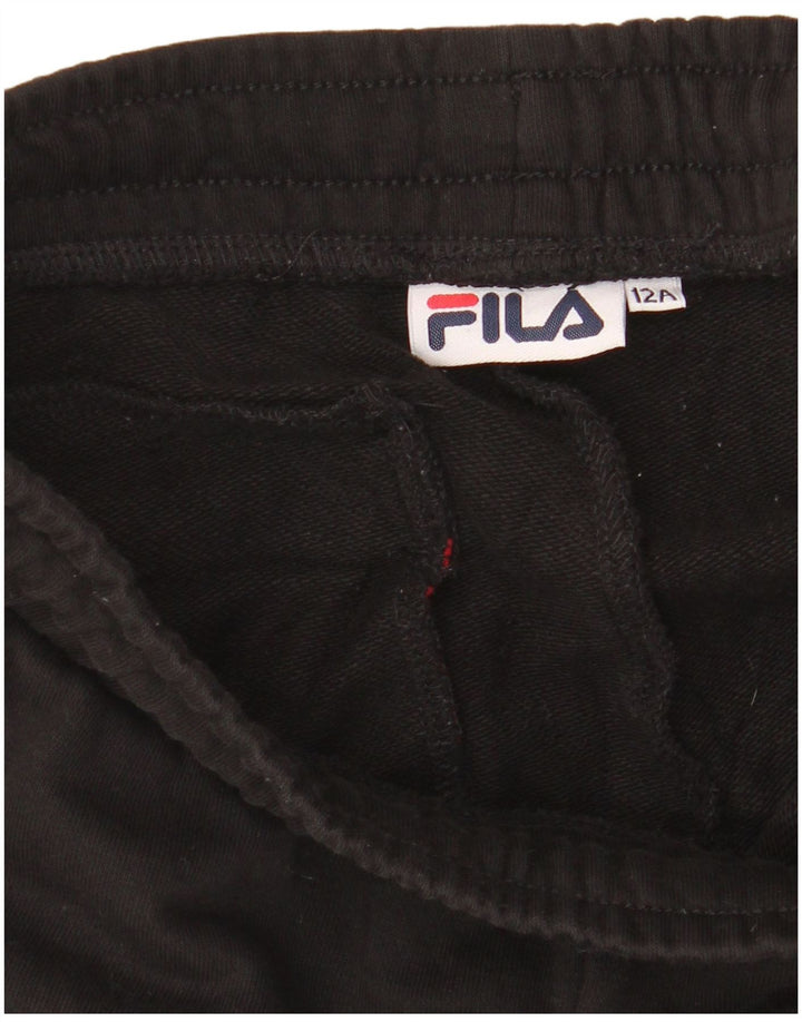 FILA Boys Graphic Trenirka Hlače Joggers 11-12 Years Black
