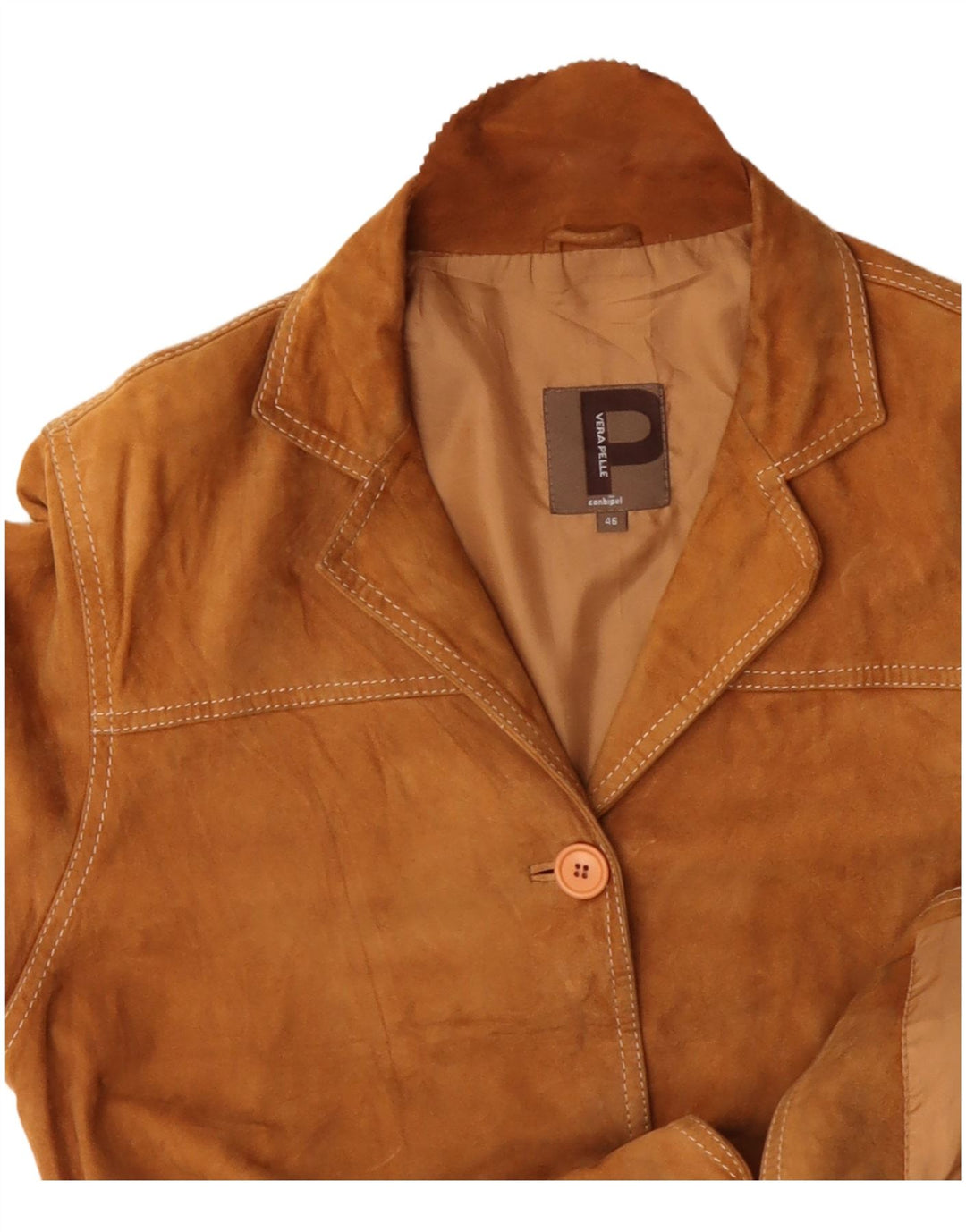 Conbipel ženska jakna od brušene kože s 3 gumba IT 46 velika bež kožna