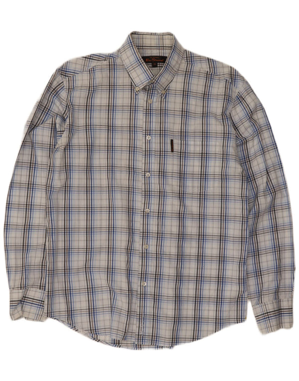 Ben Sherman muška košulja Srednje plavi karirani pamuk