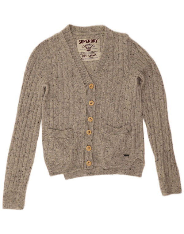 Superdry ženski prekomjerni džemper s džemperom UK 10 Small Grey Flecked Wool