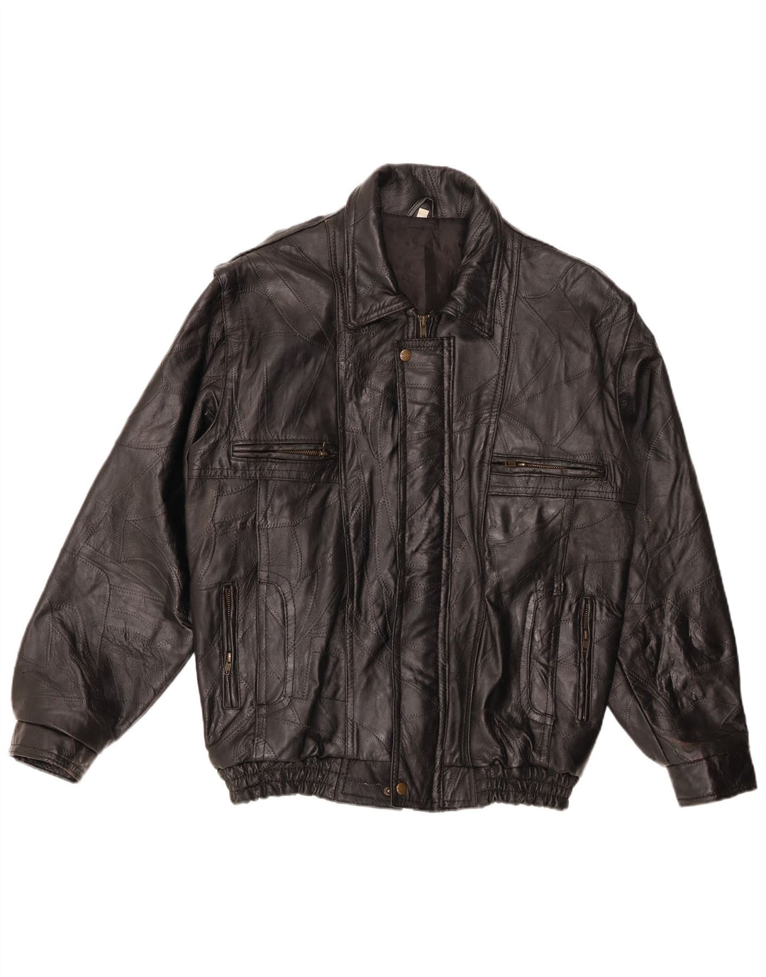 VINTAGE muška kožna jakna UK 40 velika crna koža