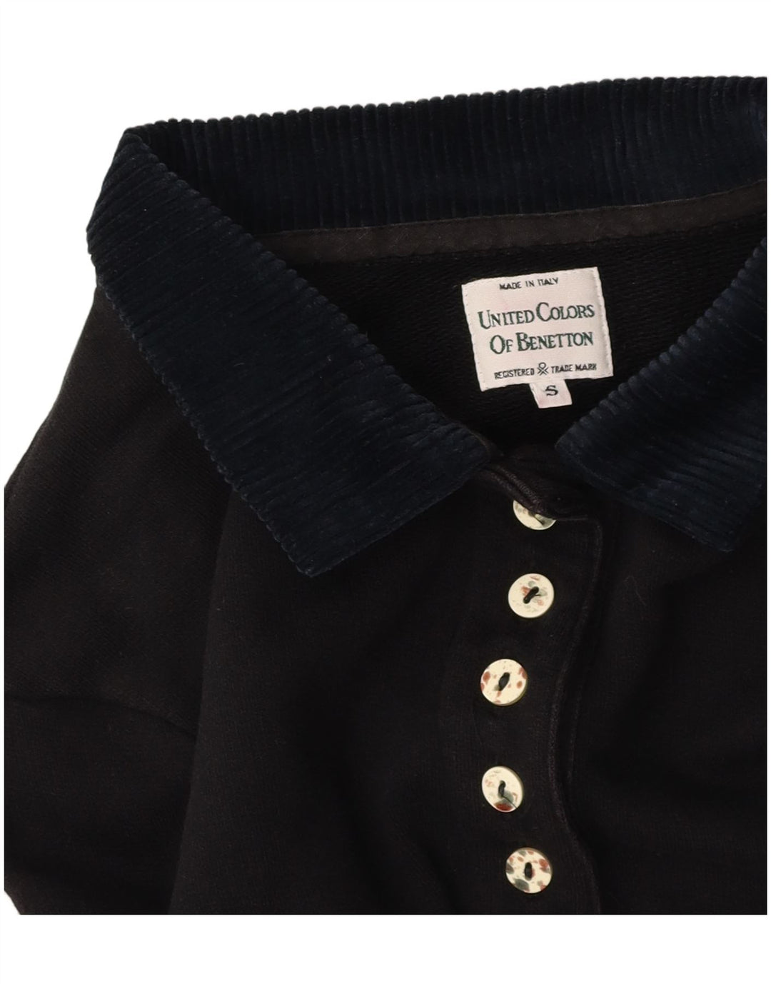 BENETTON ženska prevelika skraćena polo majica s grafičkim motivima UK 10 Mala crna