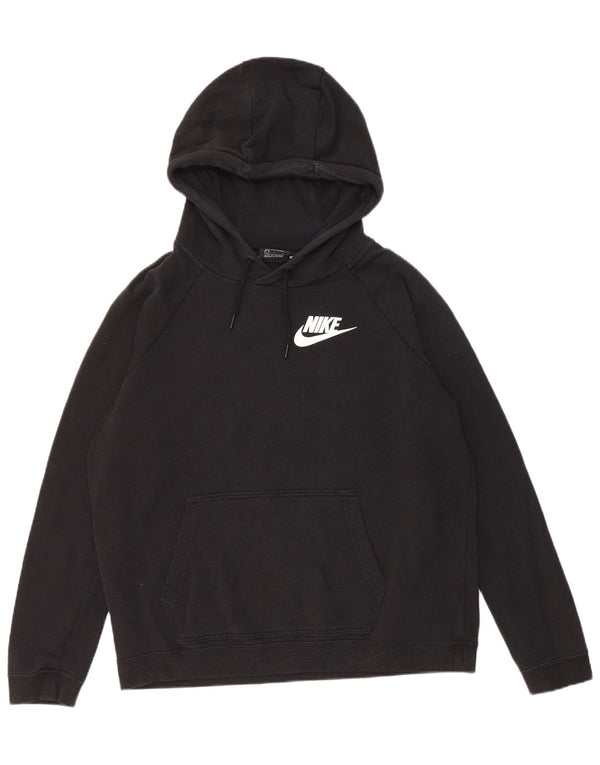 Nike Ženska majica s kapuljačom UK 16 Veliki crni pamuk