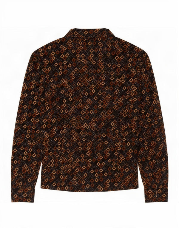 Vintage ženska košulja bluza UK 12 srednje crna geometrijska
