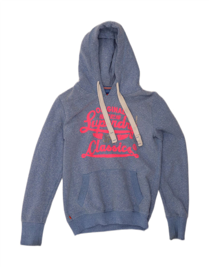Superdry ženska majica s kapuljačom s kapuljačom UK 12 Srednje plavi poliester