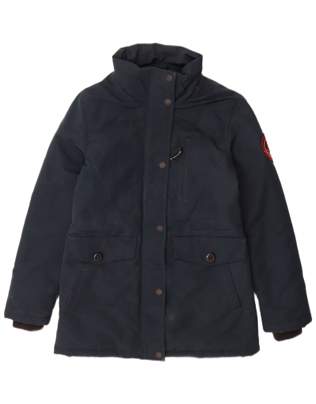 Superdry ženska podstavljena jakna s kapuljačom UK 10 Mala tamnoplava poliester