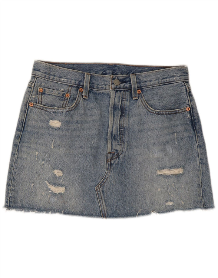 Levi's ženska mini traper suknja od plavog plavog plavog plavog pamuka W28