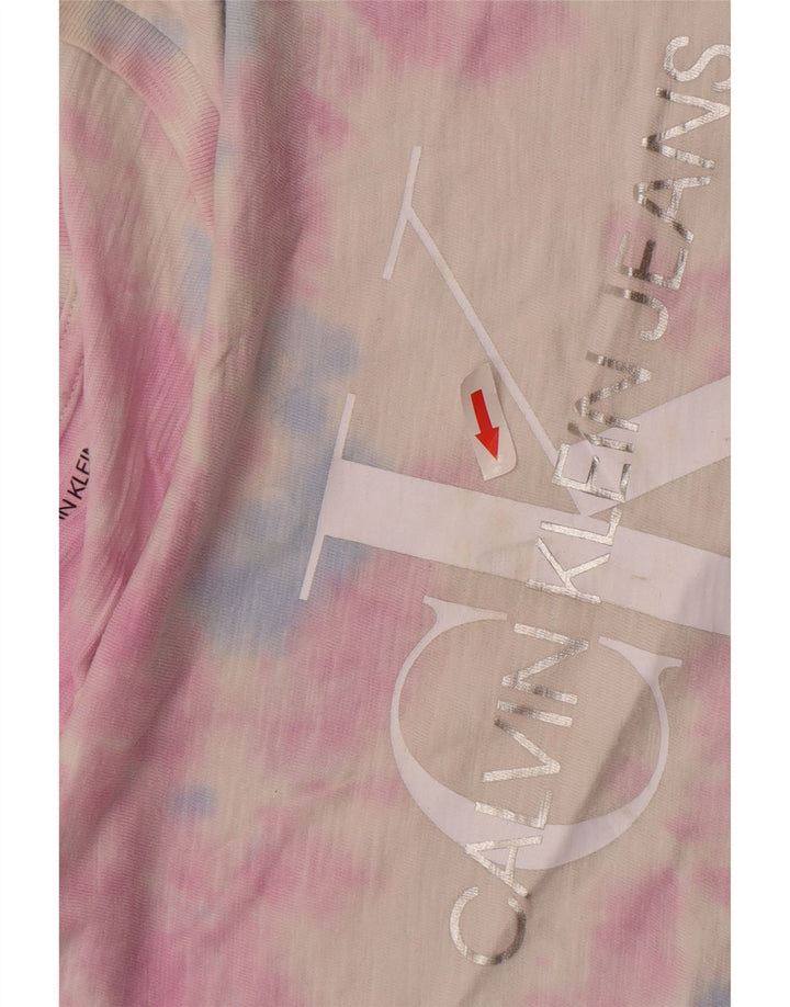 Calvin Klein Jeans Ženska prevelika majica kratkih rukava s motivima UK 14 srednje ružičasta