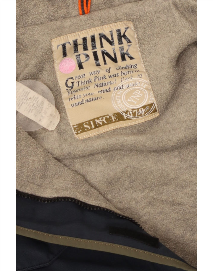 Think Pink ženska parka jakna s kapuljačom UK 14 srednje tamnoplavi pamuk