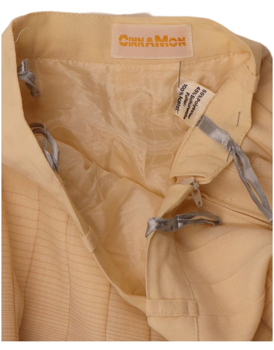 Vintage ženska plisirana suknja s noževima W26 mali bež prugasti poliester