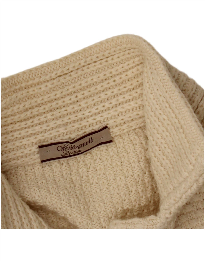 VINTAGE ženski kardigan pulover UK 14 Srednje bež