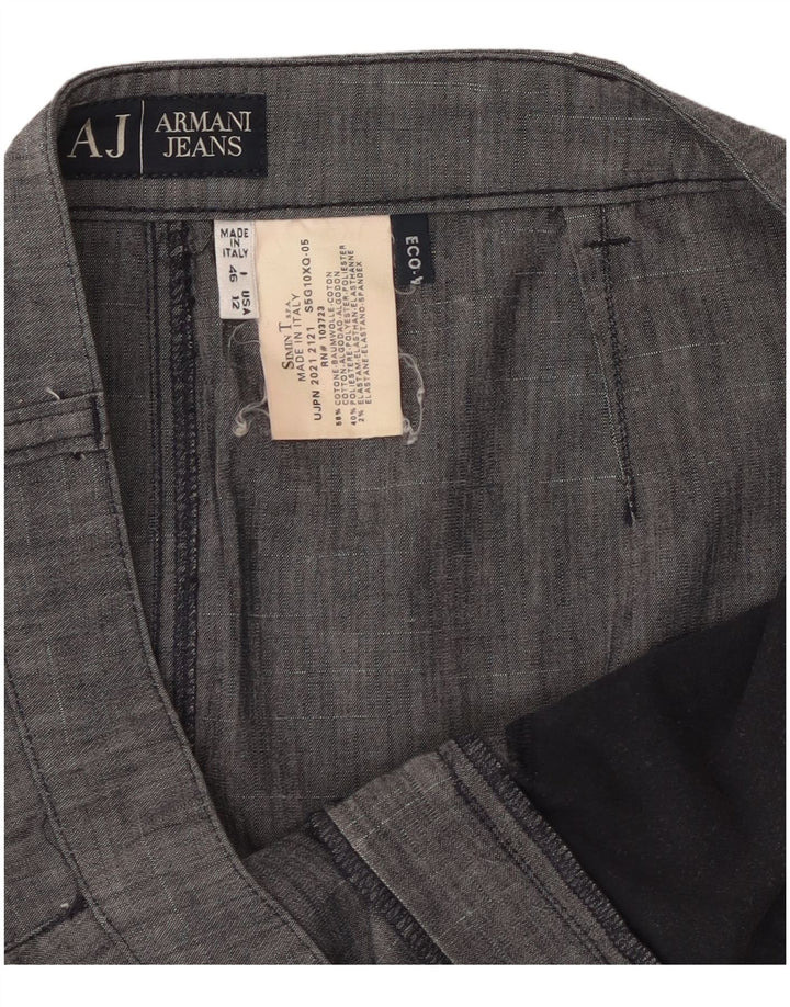 Armani ženska ravna suknja IT 46 velika W32 sivi pamuk