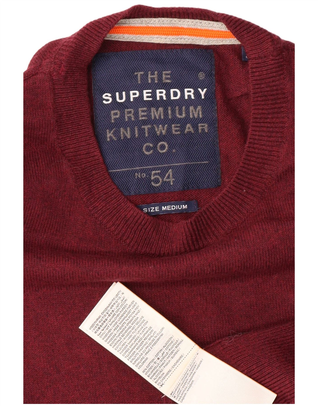 SUPERDRY muški džemper s okruglim izrezom, srednje kestenjasti pamuk