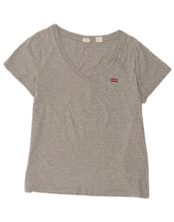 Levi's ženska majica kratkih rukava UK 14 Veliki sivi flekasti pamuk