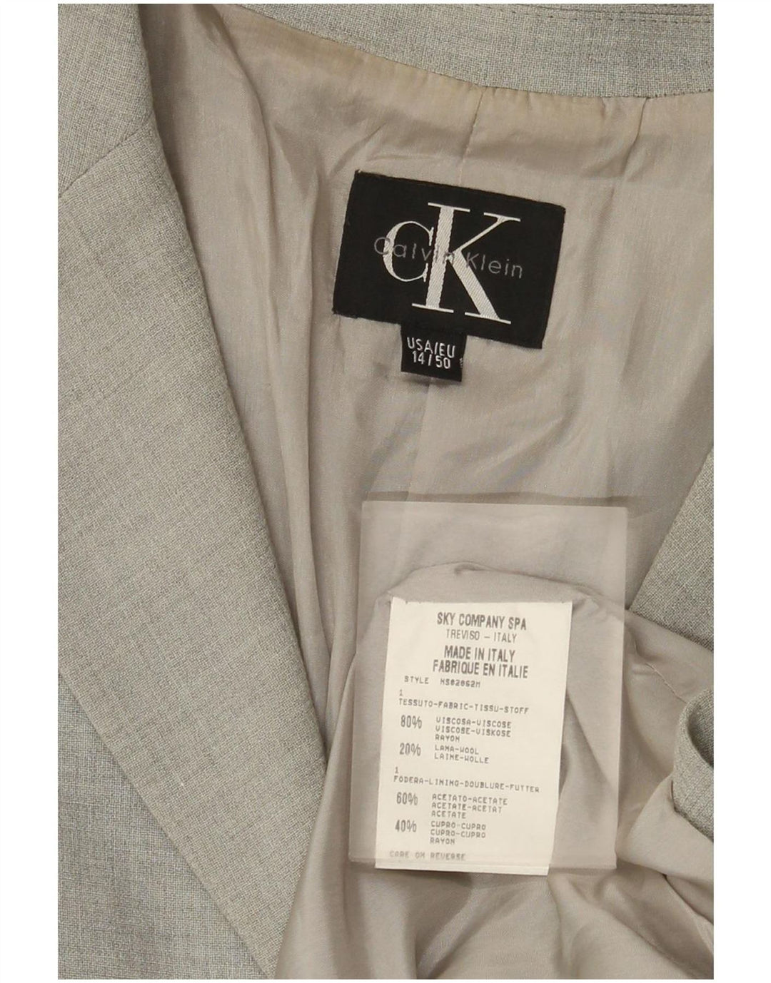 Calvin Klein Ženska jakna sa 3 gumba US 14 XL siva viskoza