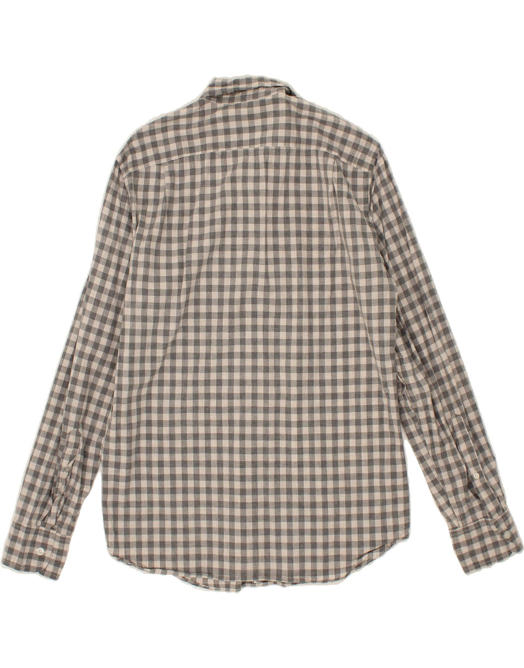 J. CREW Mens Slim Shirt Medium Grey Gingham Cotton Vintage J. Crew and Second-Hand J. Crew from Messina Hembry 