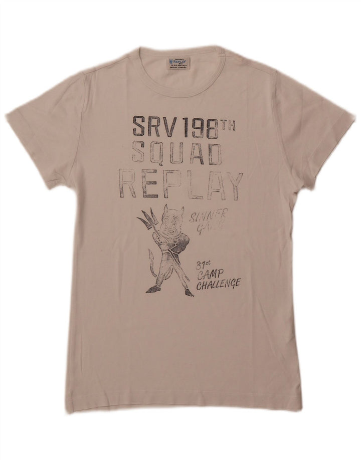 Replay Muška majica kratkih rukava s grafičkim motivima, mali bijeli pamuk