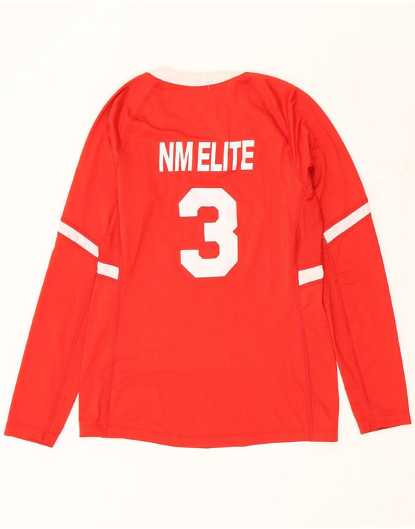 Nike Mens Graphic Top Long Sleeve Small Red Polyester