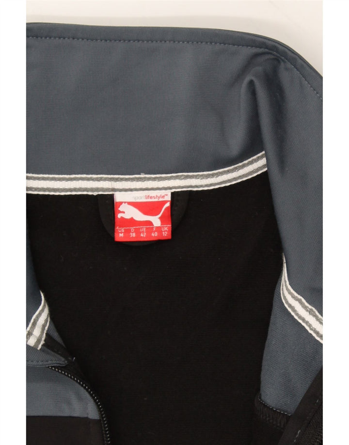 PUMA Womens Tracksuit Top Jacket UK 12 Medium Black Colourblock Vintage Puma and Second-Hand Puma from Messina Hembry 