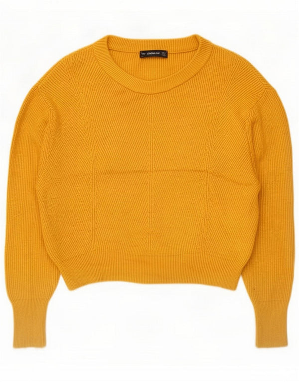 Zara ženski kratki džemper s kratkim izrezom UK 10 Small Yellow