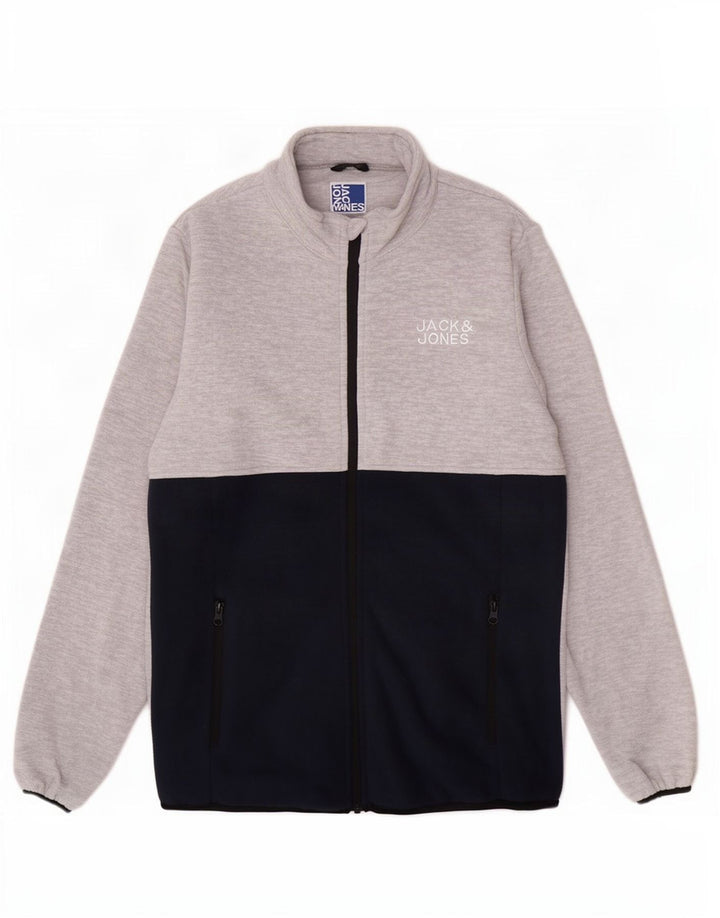 Flis jakna Jack & Jones za dječake 15-16 godina siva poliester u boji