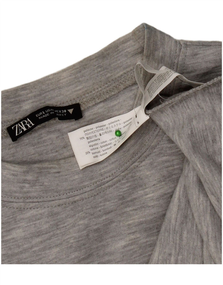 Zara ženska majica kratkih rukava UK 16 Veliki sivi flekasti poliester