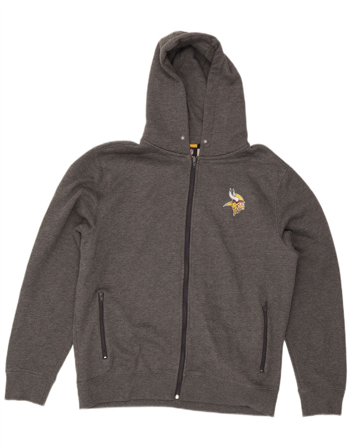 NFL Mens Zip Hoodie Sweater 2XL Grey Polyester