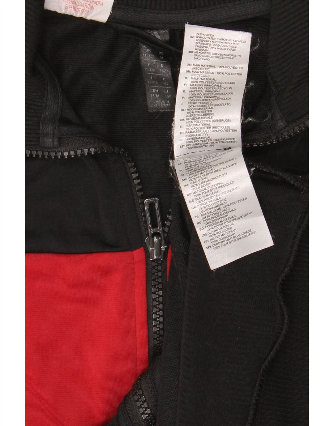 Gornja jakna od trenirke ADIDAS za dječake 11-12 godina crna poliesterska boja