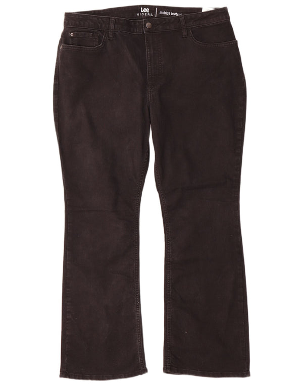 Lee ženske traperice srednjeg uspona Riders Bootcut US 18 2XL W36 L28 crni pamuk