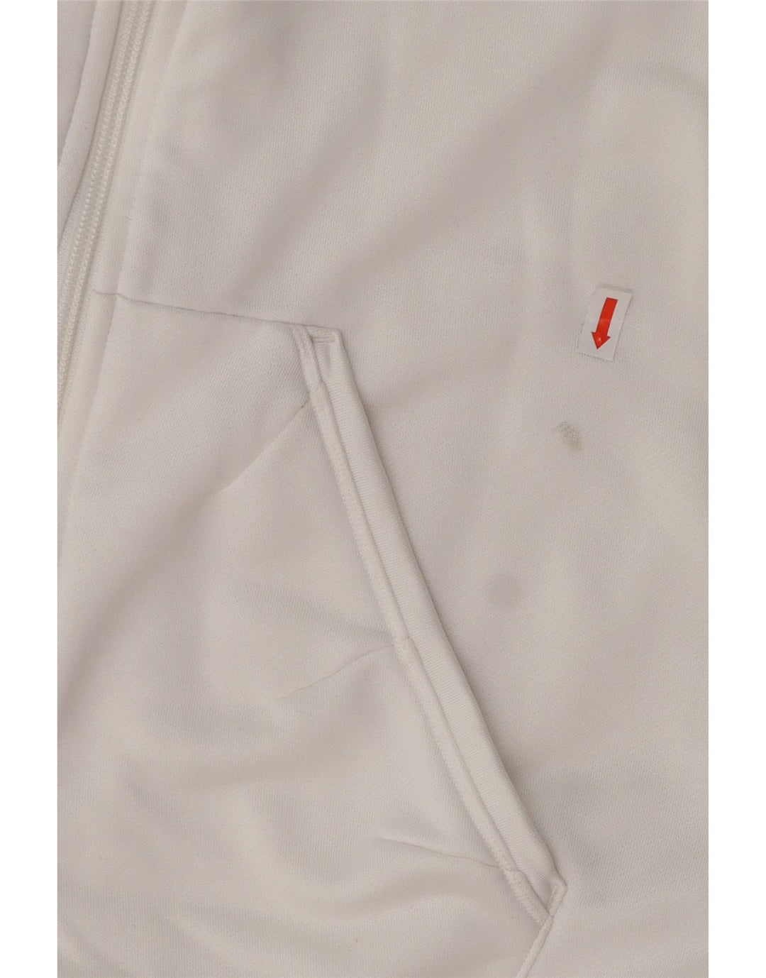 ADIDAS ženski pulover s kapuljačom na patentni zatvarač UK 16 veliki bijeli poliester u boji