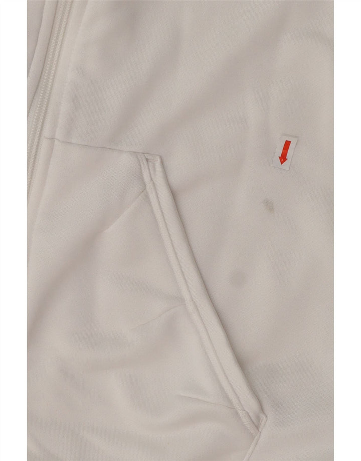 ADIDAS ženski pulover s kapuljačom na patentni zatvarač UK 16 veliki bijeli poliester u boji