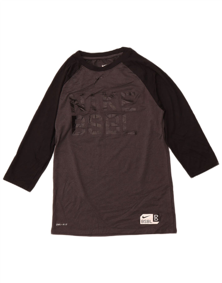 NIKE ženska majica kratkih rukava atletskog kroja UK 8 Small Grey Sports