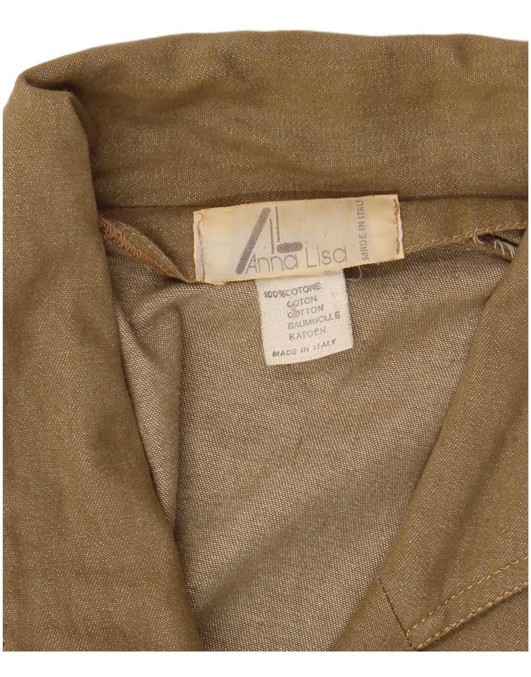 Vintage ženska duga jakna sa 3 gumba IT 42 Srednje zeleni pamuk