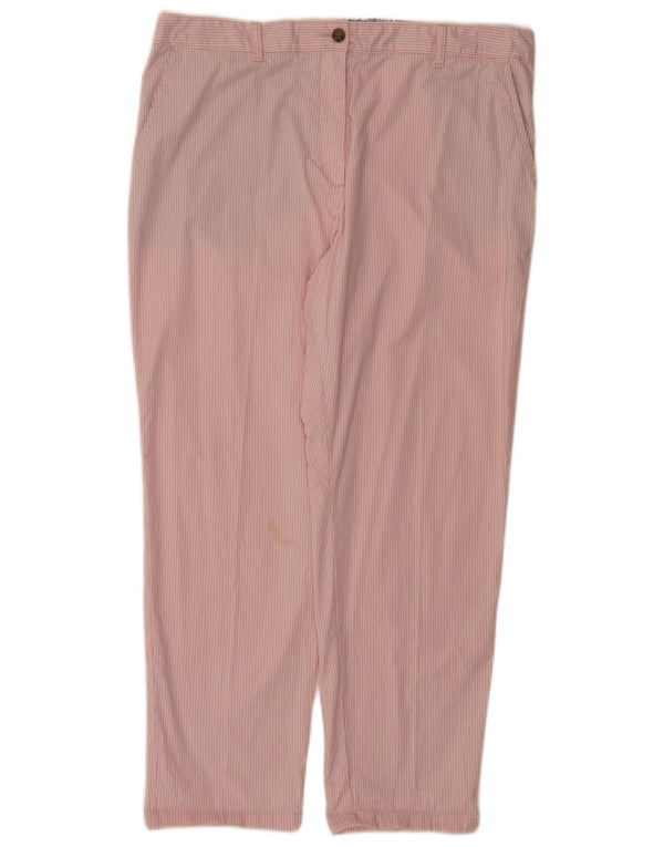 Marks & Spencer Womens Chino Trousers UK 18 XL W38 L29 Pink Striped